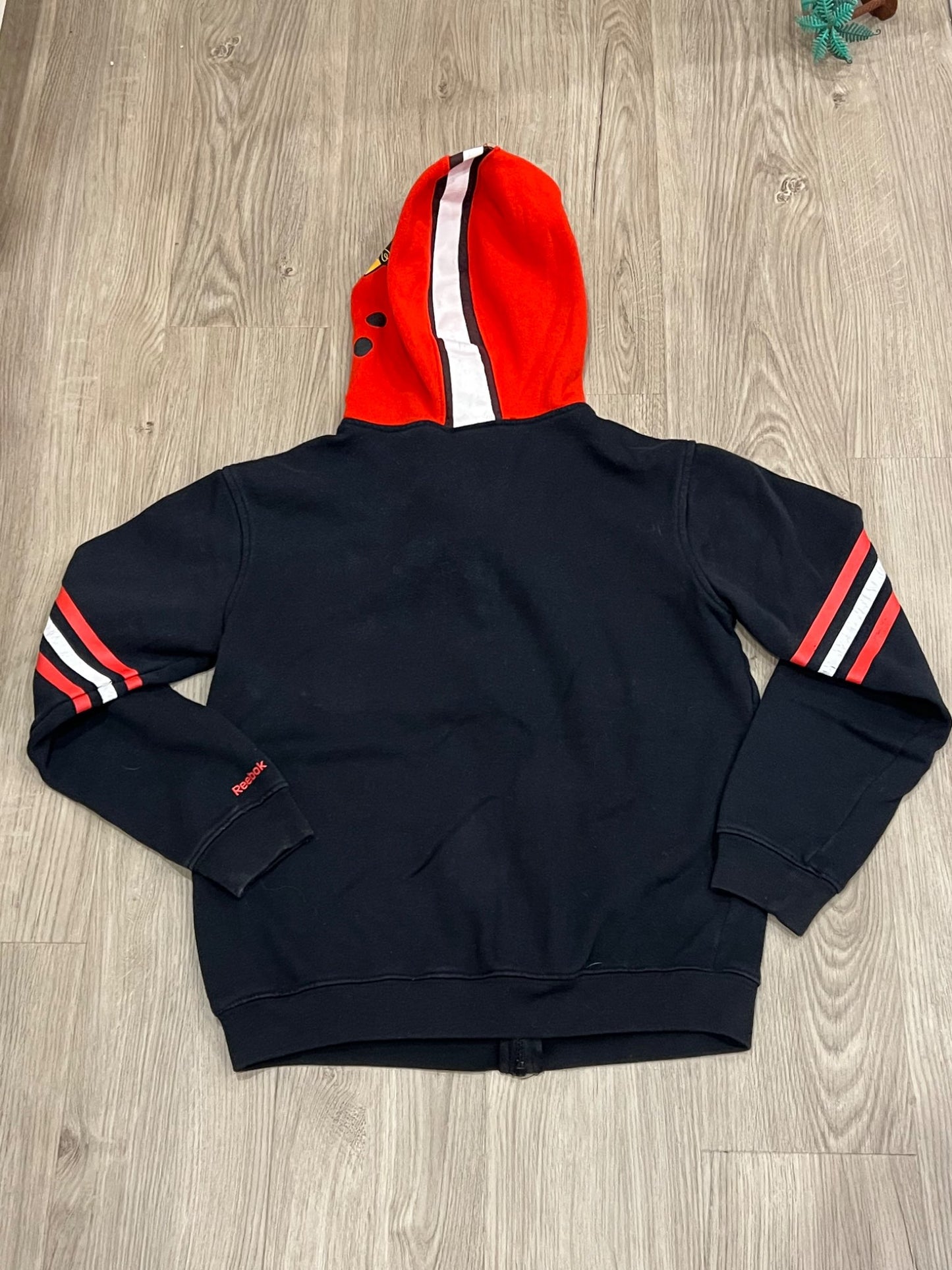 NHL Chicago Blackhawks Full Face 'Helmet' Zip-Up Hoodie, size Large (14/16), Fits small, VGUC, Kids 12