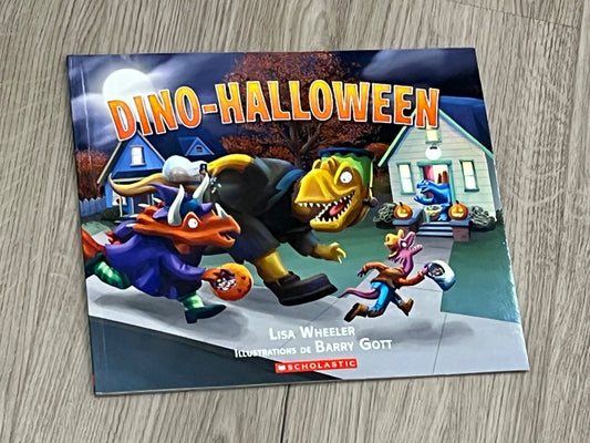 Dino-Halloween Book (French Edition) from Scholastic Books written by Lisa Wheeler  (2 of 2), EUC, MSRP $9.99.