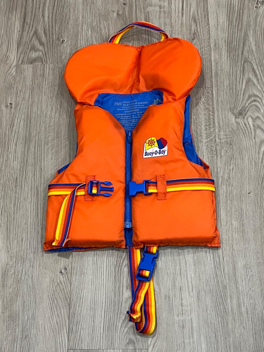 Children's Life Jacket Vest, size 30-60lbs, Orange, Buoy-O-Boy Brand, VGUC