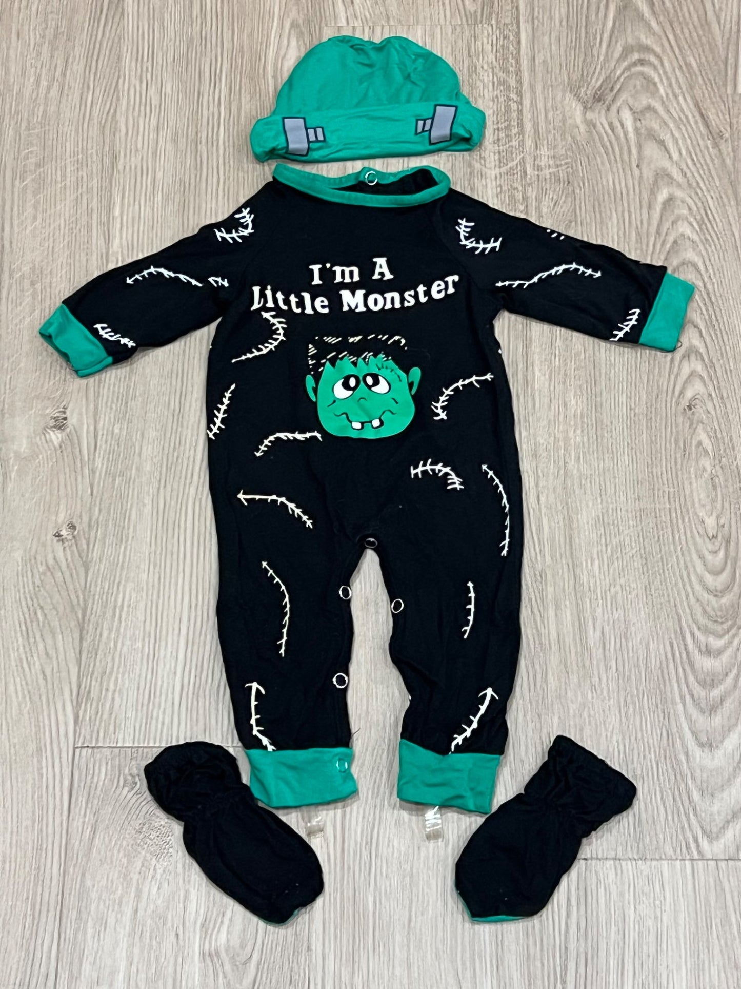 Frankenstein, Halloween outfit, costume, lightwieght, size 3-6mos, VGUC, Kids 6 Month (3-6M)