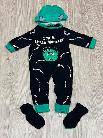 Frankenstein, Halloween outfit, costume, lightwieght, size 3-6mos, VGUC, Kids 6 Month (3-6M)
