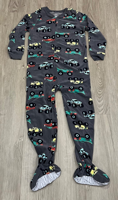 Carter's Fleece Monster Truck Pajamas, PJ, Footed Onesie, size 7, EUC, Like New, Kids 7