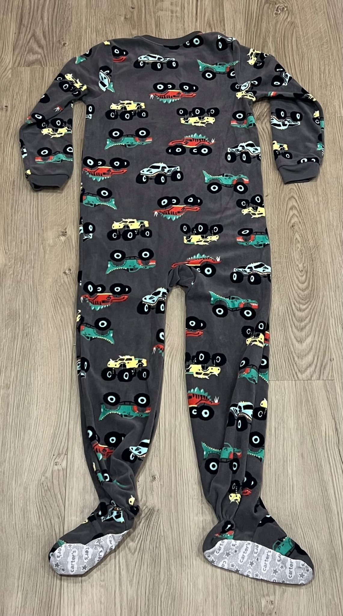 Carter's Fleece Monster Truck Pajamas, PJ, Footed Onesie, size 7, EUC, Like New, Kids 7