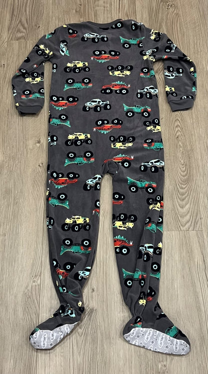 Carter's Fleece Monster Truck Pajamas, PJ, Footed Onesie, size 7, EUC, Like New, Kids 7
