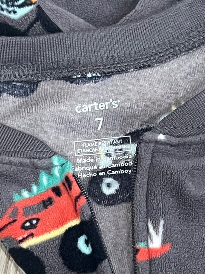 Carter's Fleece Monster Truck Pajamas, PJ, Footed Onesie, size 7, EUC, Like New, Kids 7