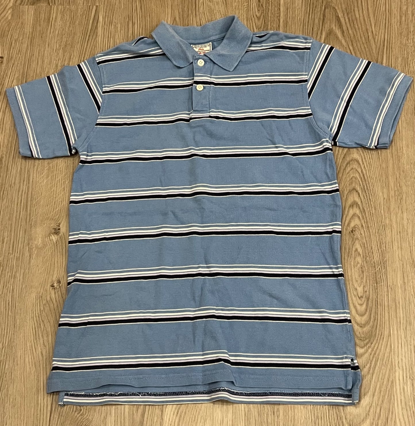 Boys, light blue striped Polo, size 10-12, VGUC, Kids 10