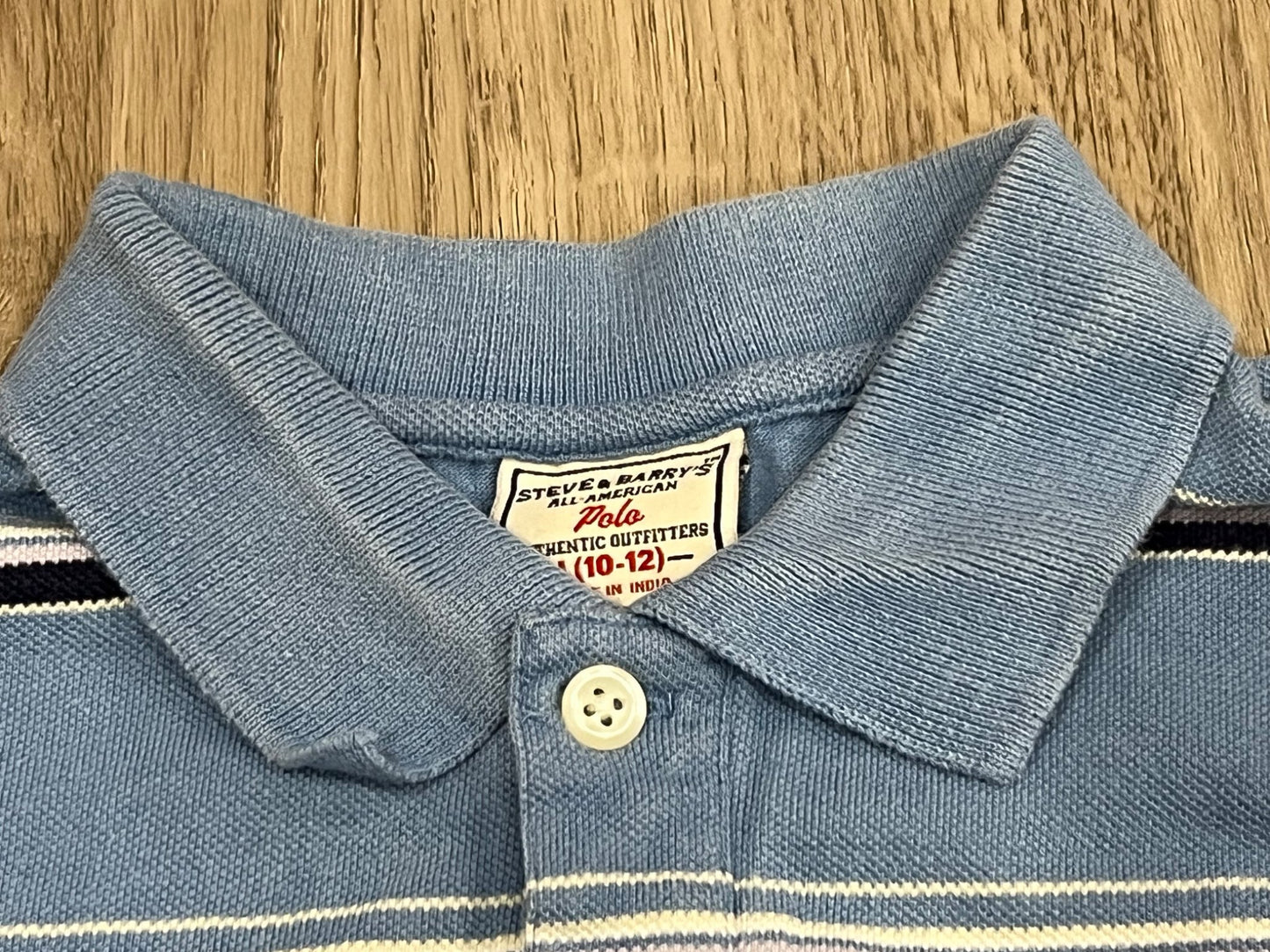 Boys, light blue striped Polo, size 10-12, VGUC, Kids 10