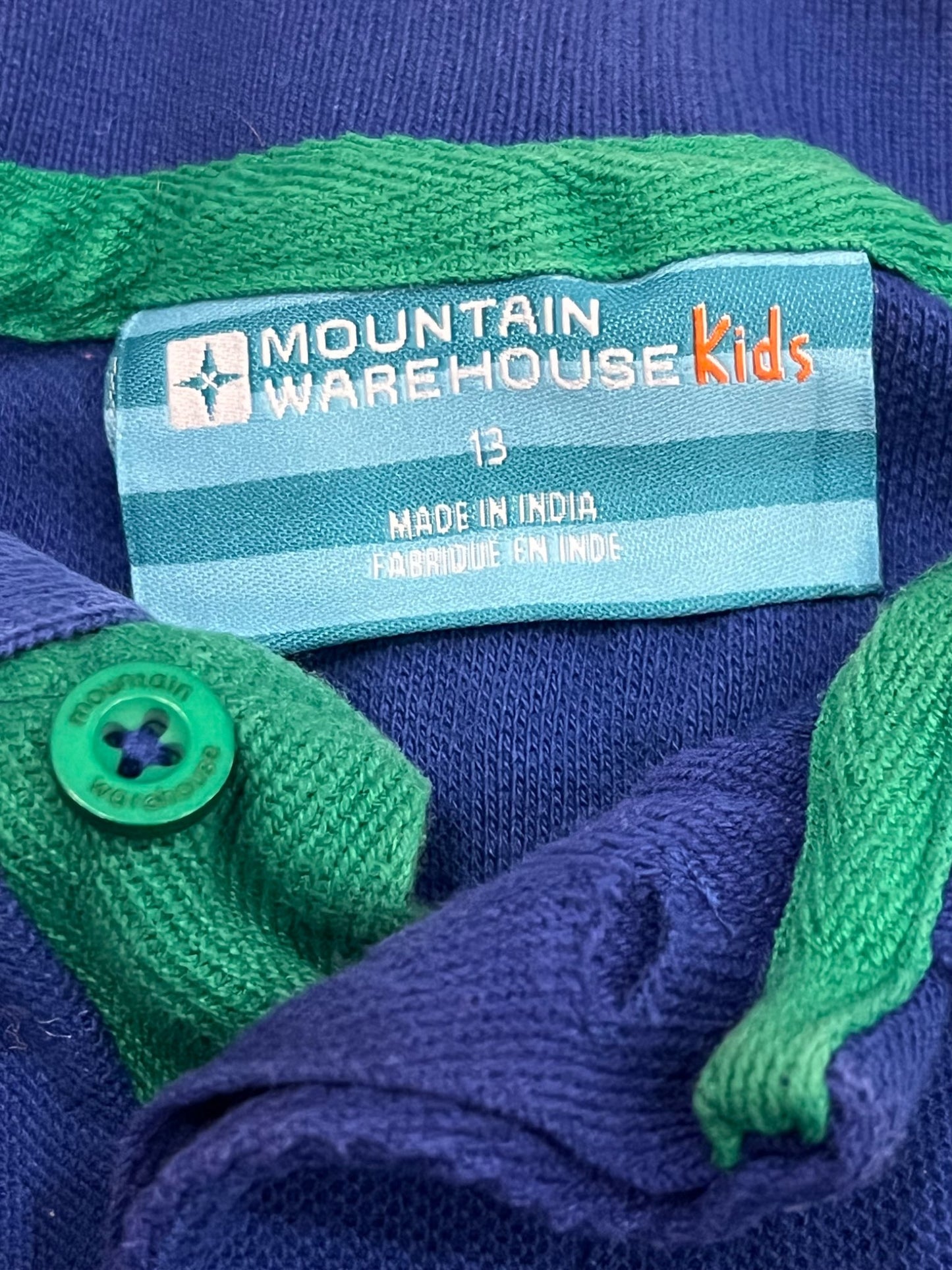 Blue/green Polo from Mountain Warehouse Kids, size 13, VGUC, Kids 12
