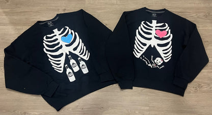 Matching Maternity Halloween Skeleton Sweatshirts, Ladies Small, VGUC, Maternity S (4-6)