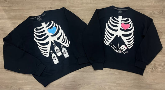 Matching Maternity Halloween Skeleton Sweatshirts, Ladies Small, VGUC, Maternity S (4-6)