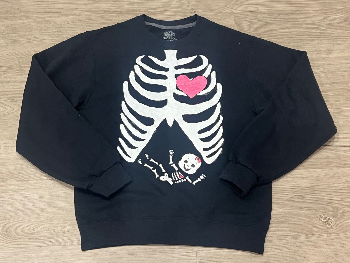 Matching Maternity Halloween Skeleton Sweatshirts, Ladies Small, VGUC, Maternity S (4-6)