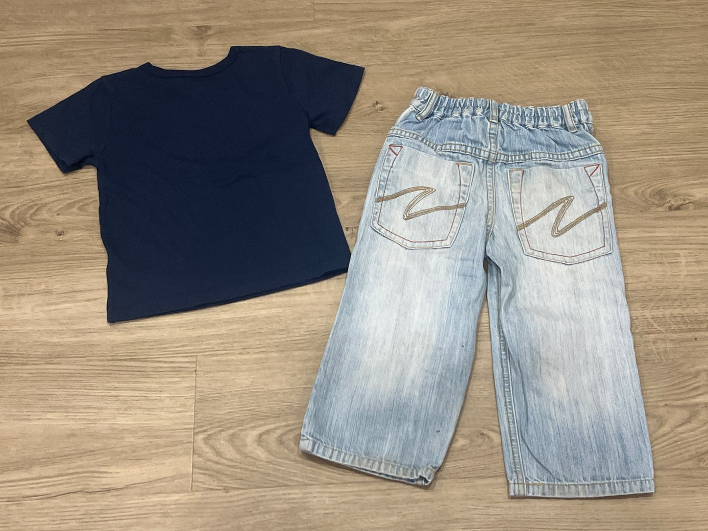 Boys Outfit, Patriotic T-shirt and light blue NEXT brand Jeans, size 18-24mos VGUC, Kids 24 Month (18-24M)