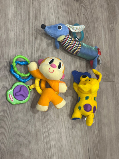Bundle or soft rattle and tactile toys for infant, VGUC (Skip*hop, the First Years, Playskool brands)