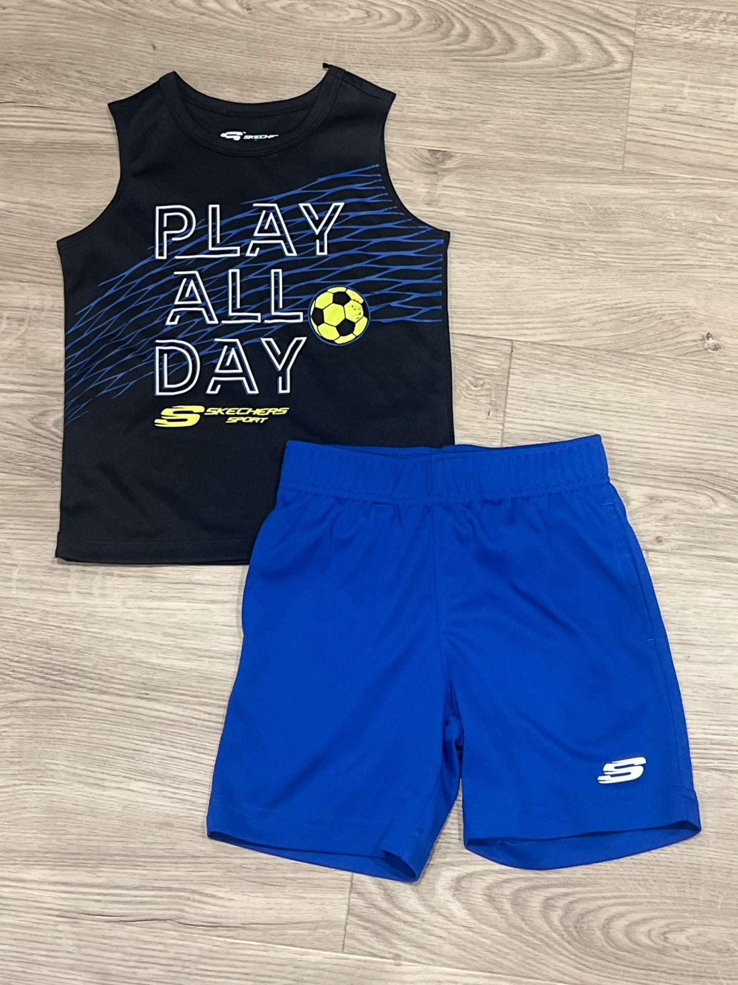 Boys Skechers 3-pc Tank Top, T-shirt and Shorts Set, size 4T, EUC, Kids 4/4T