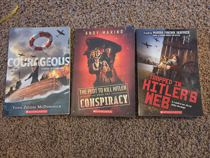 WWII pre-teen novels  x 3, grades 4-7