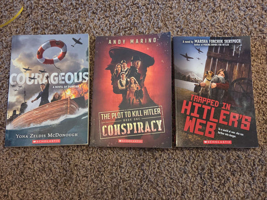 WWII pre-teen novels  x 3, grades 4-7