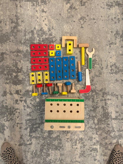 Melissa and Doug hammer and saw tool bench