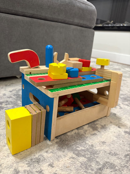 Melissa and Doug hammer and saw tool bench