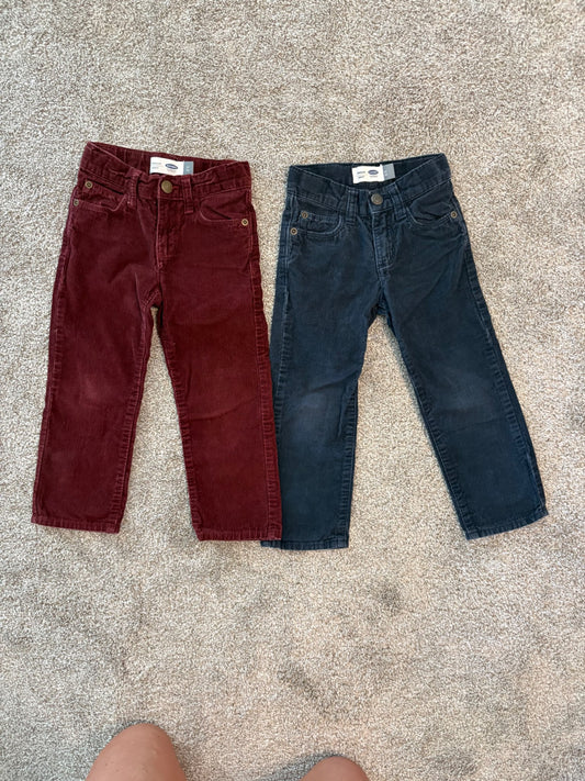 3T Old Navy Set of Pants - chenille type of fabric , Kids 3T