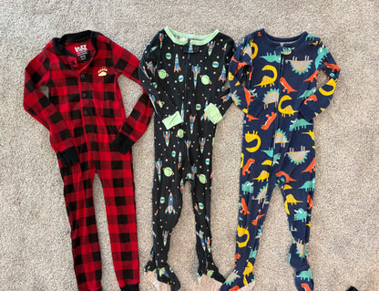 3T Pajama Bundle (see the red pajama's bear cheeks butt-flap!) Lazy One + Carter's Brands , Kids 3T