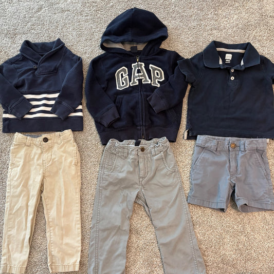 2T Boy's Navy Outfit Bundle - Baby Gap + Carters + Old Navy , Kids 2T