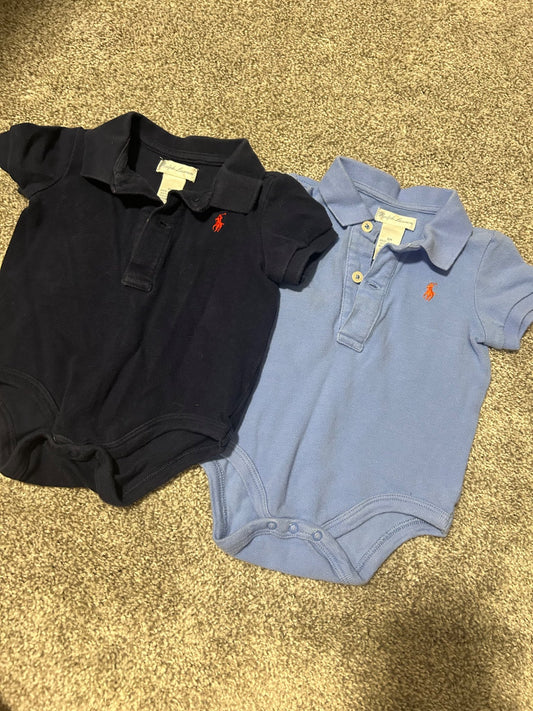 Set of 2 Ralph Lauren polo bodysuits 6 months , Kids 6 Month (3-6M)