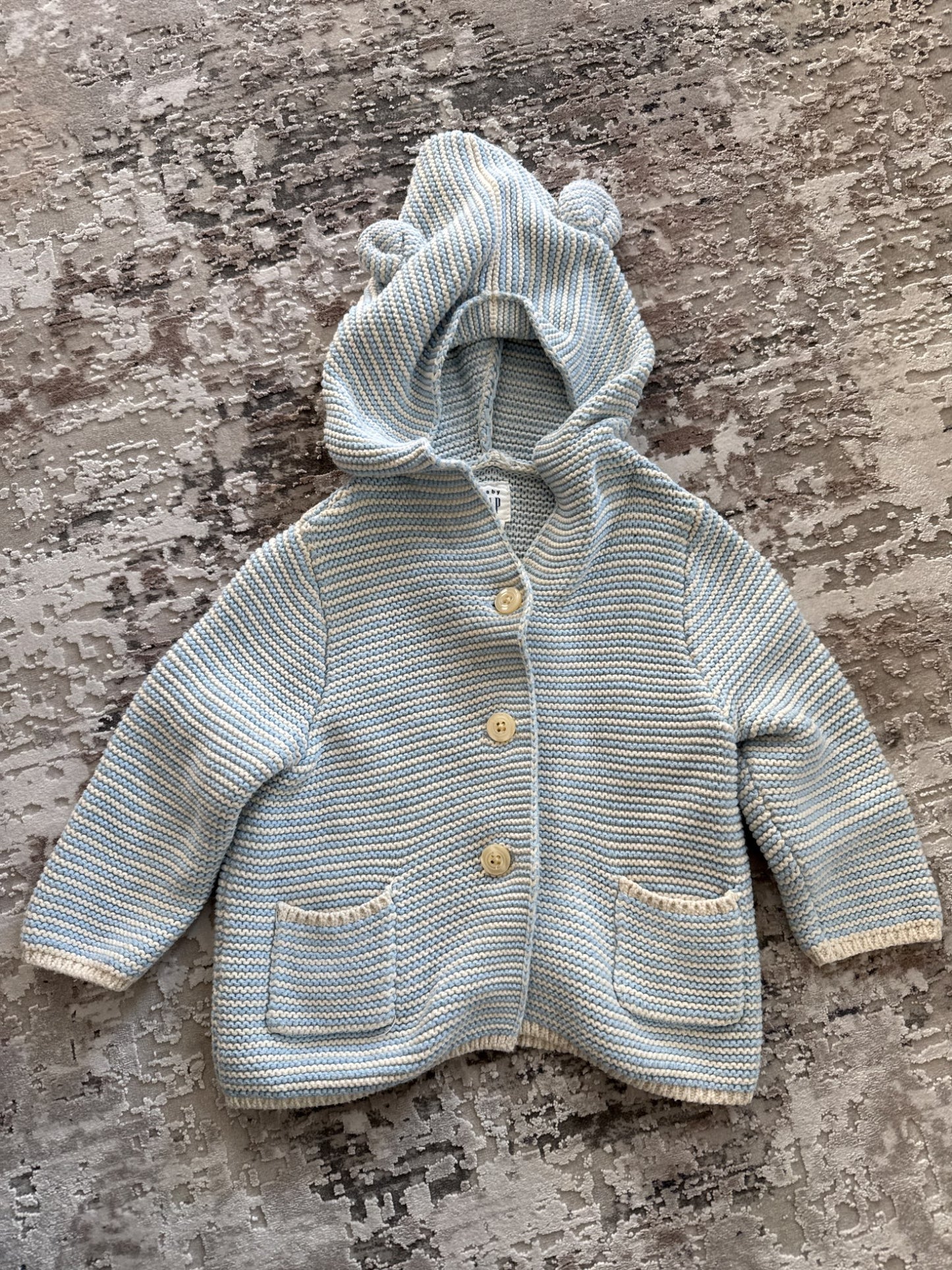 Baby gap size 6-12months blue & white cardigan , Kids 9 Month (6-9M)