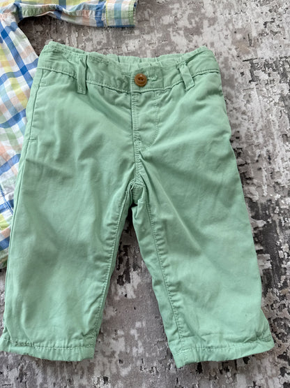 Baby Gap size 6-12m pastel outfits long sleeve shirt& pants, Kids 9 Month (6-9M)