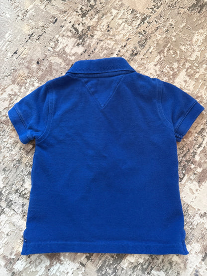 Tommy Hilfiger size 12m royal blue polo shirt with red logo, Kids 12 Month (9-12M)