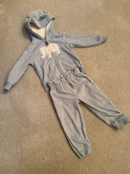 Carter’s size 18 M fleece blue track suit , Kids 18 Month (12-18M)