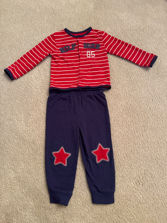 Tommy Hilfiger size 18 M red & navy 2PC set, Kids 18 Month (12-18M)