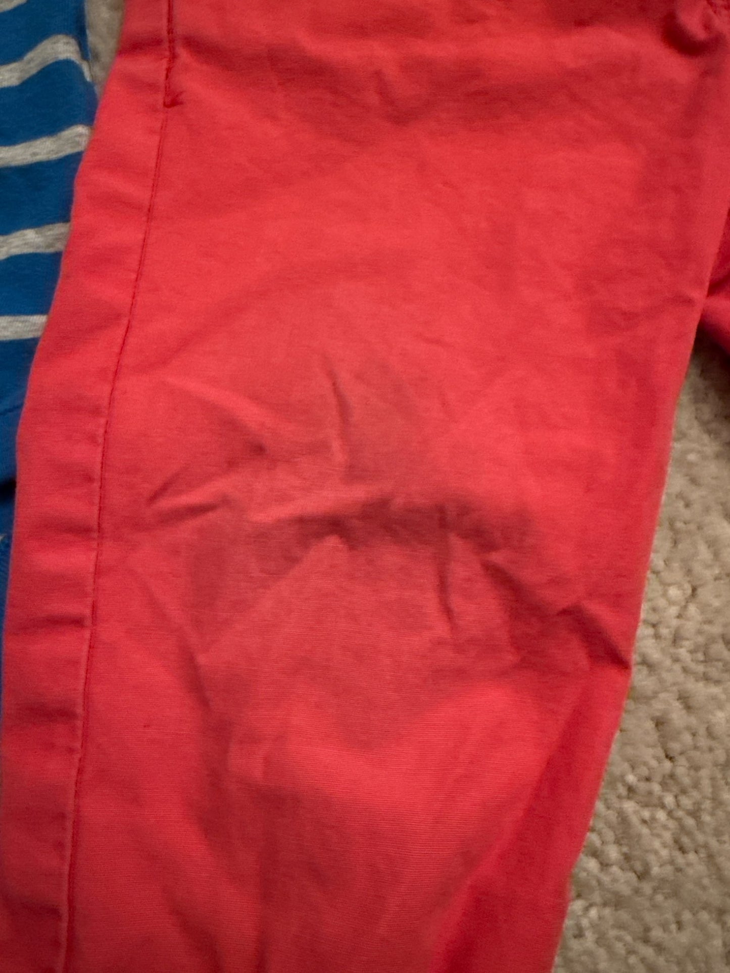 Baby Gap Size 6-12M short sleeve blue& grey shirt with red pants, Kids 9 Month (6-9M)