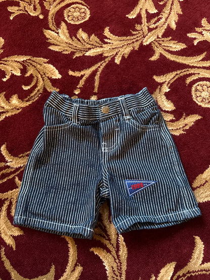 DKNY size 12m red short sleeve shirt & Navy stripes shorts , Kids 12 Month (9-12M)