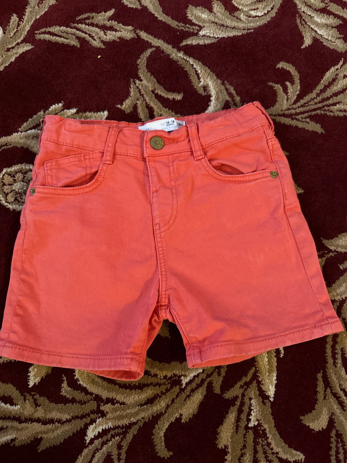 Zara size 12-18m pink red shorts, Kids 18 Month (12-18M)