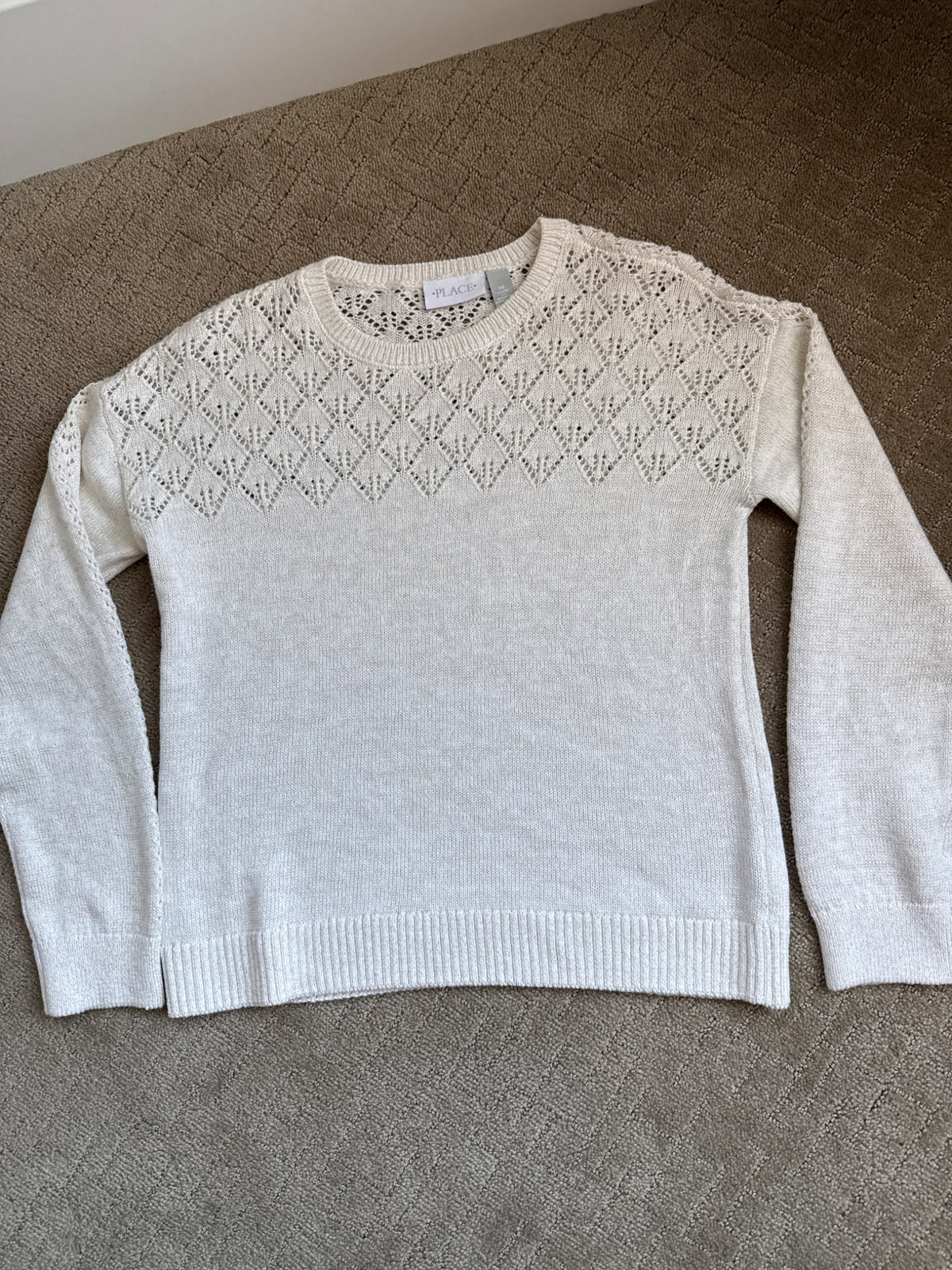 Children’s place size 14 cream gold sweater, Kids 14