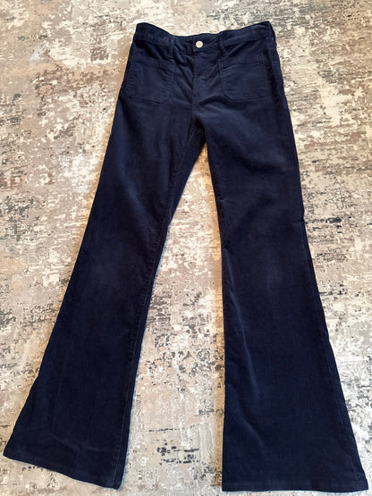 Gap kids size 14 navy corduroy 70s flare high rise pants, Kids 14