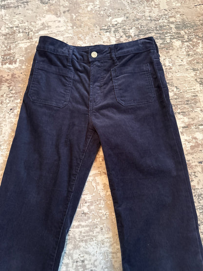 Gap kids size 14 navy corduroy 70s flare high rise pants, Kids 14