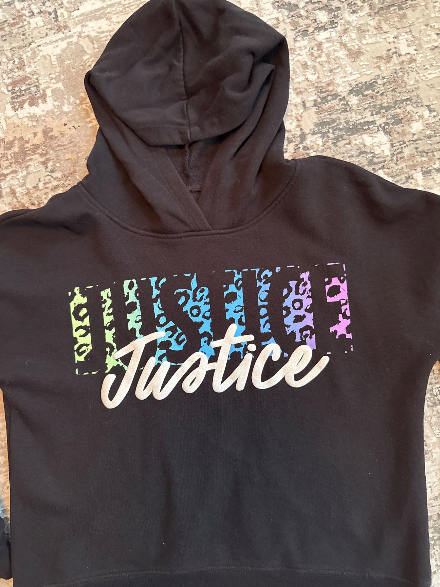 Justice size 12-14  black hoodie, Kids 12