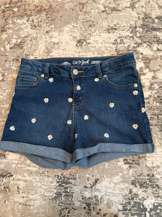 Cat &Jack size 10/12 Jeans shorts with flowers, Kids 12