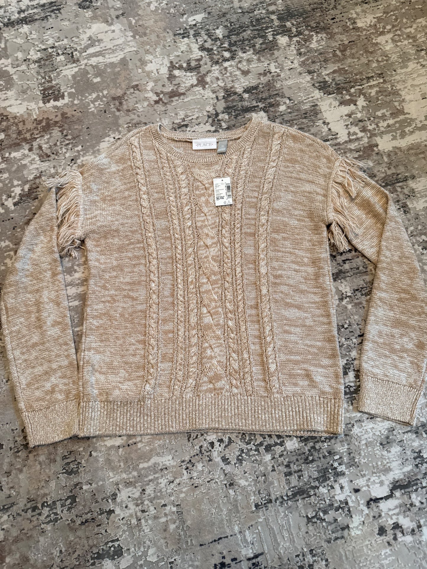 Place size14 cable gold sweater with tag, Kids 14