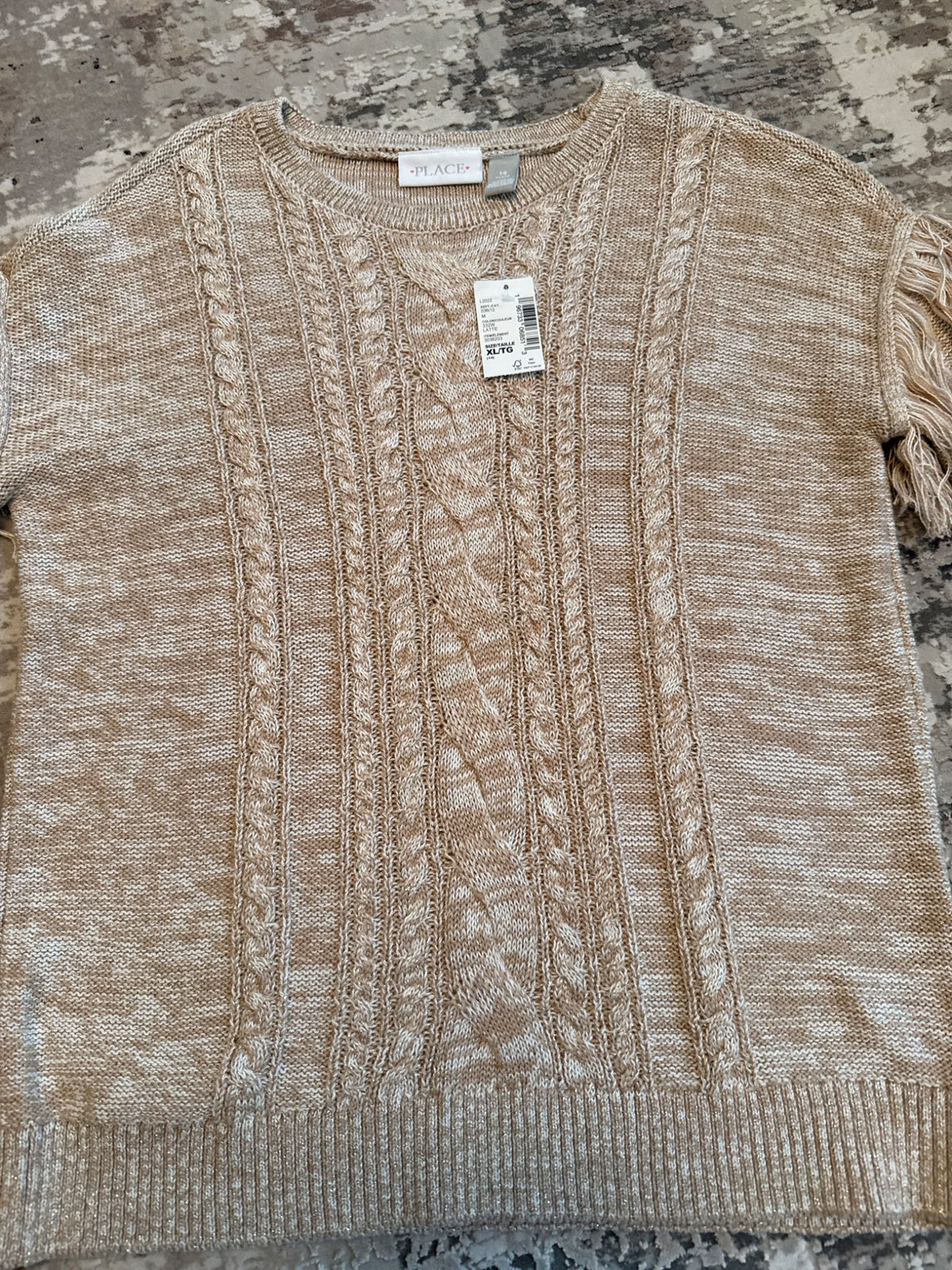 Place size14 cable gold sweater with tag, Kids 14