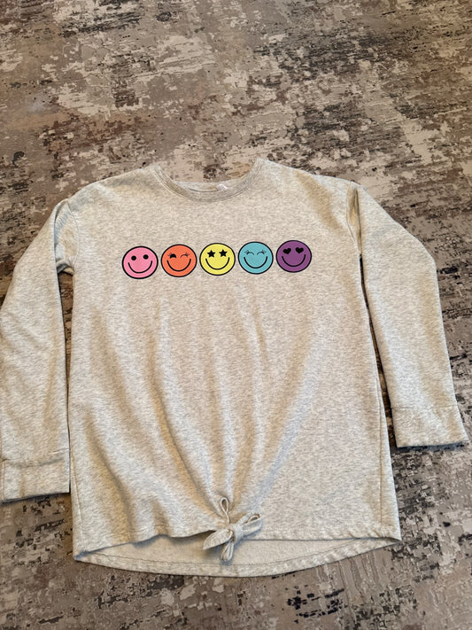 Place size 14 light grey smiley faces sweatshirt, Kids 14