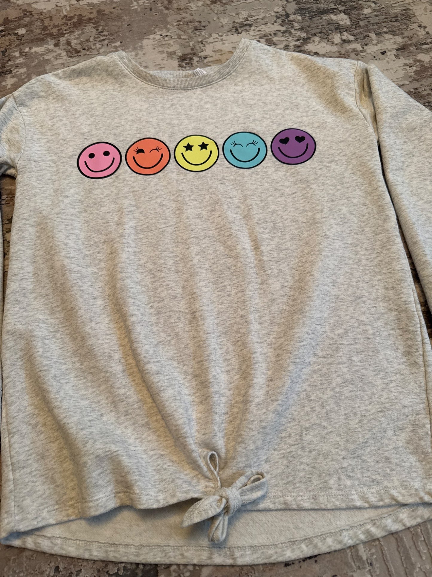 Place size 14 light grey smiley faces sweatshirt, Kids 14