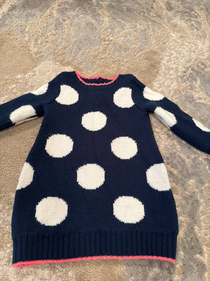 Gymboree size12-18m navy sweater dress with white dots , Kids 18 Month (12-18M)