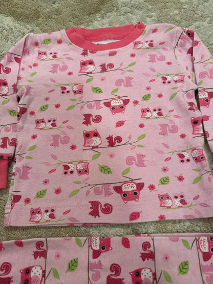 Kirkland size 2 pink owl  long sleeve pjs, Kids 2T