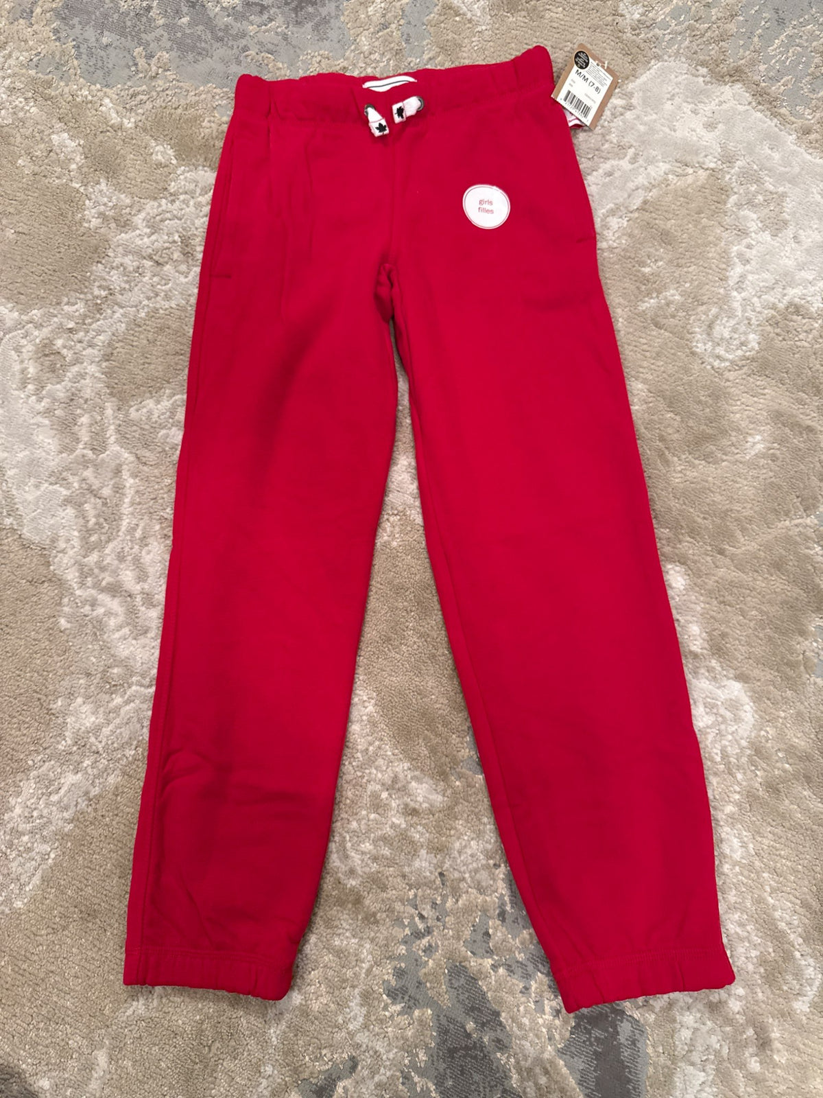 Canadiana size m  6-8 red sweat pants, Kids 7