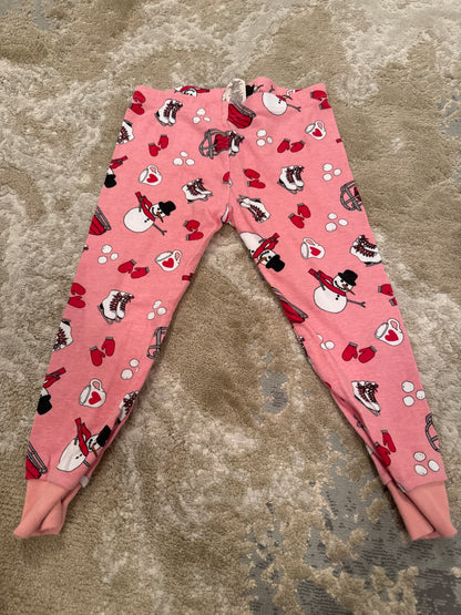 Kirkland size 3 snowman pink long sleeve PJ, Kids 3T
