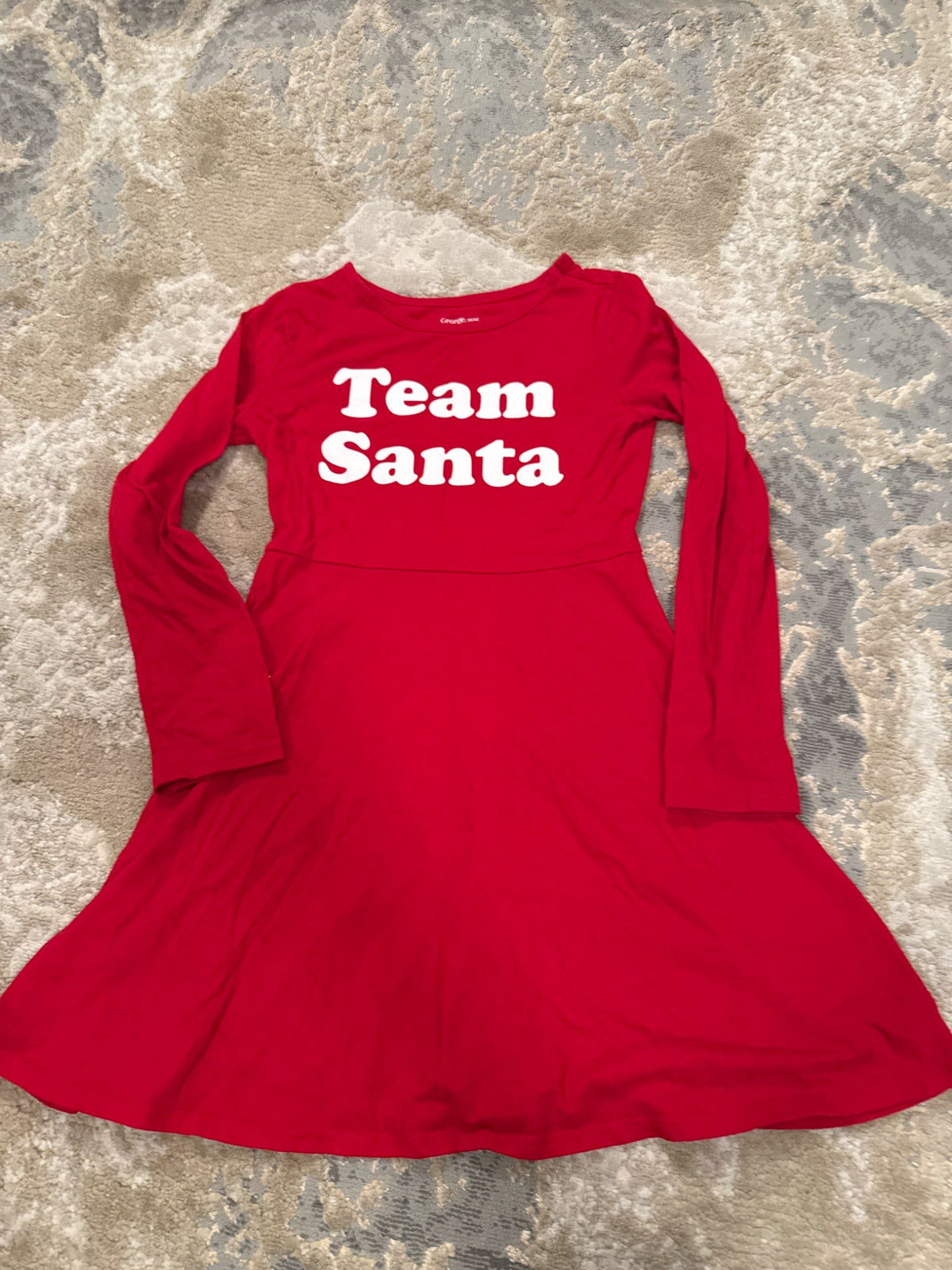 George size m (7-8) Team Santa long sleeve red dress, Kids 7