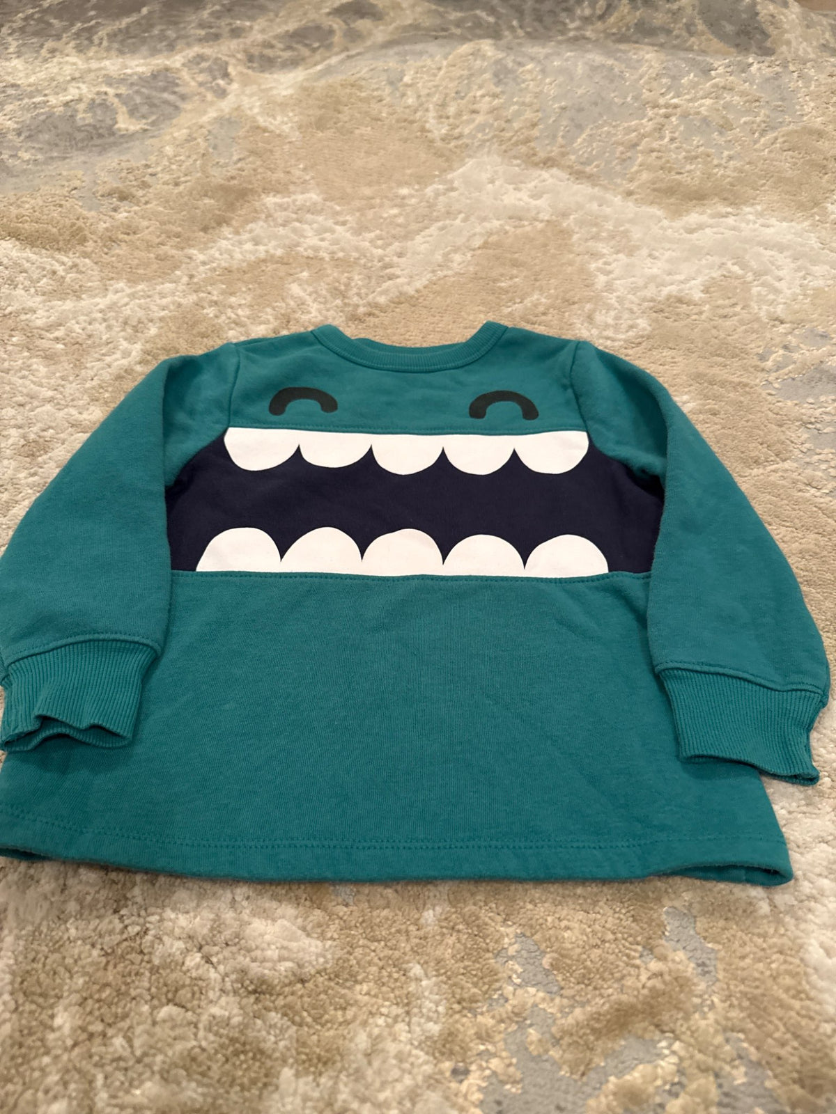 Old Navy size 2T green monster long sleeve shirt, Kids 2T
