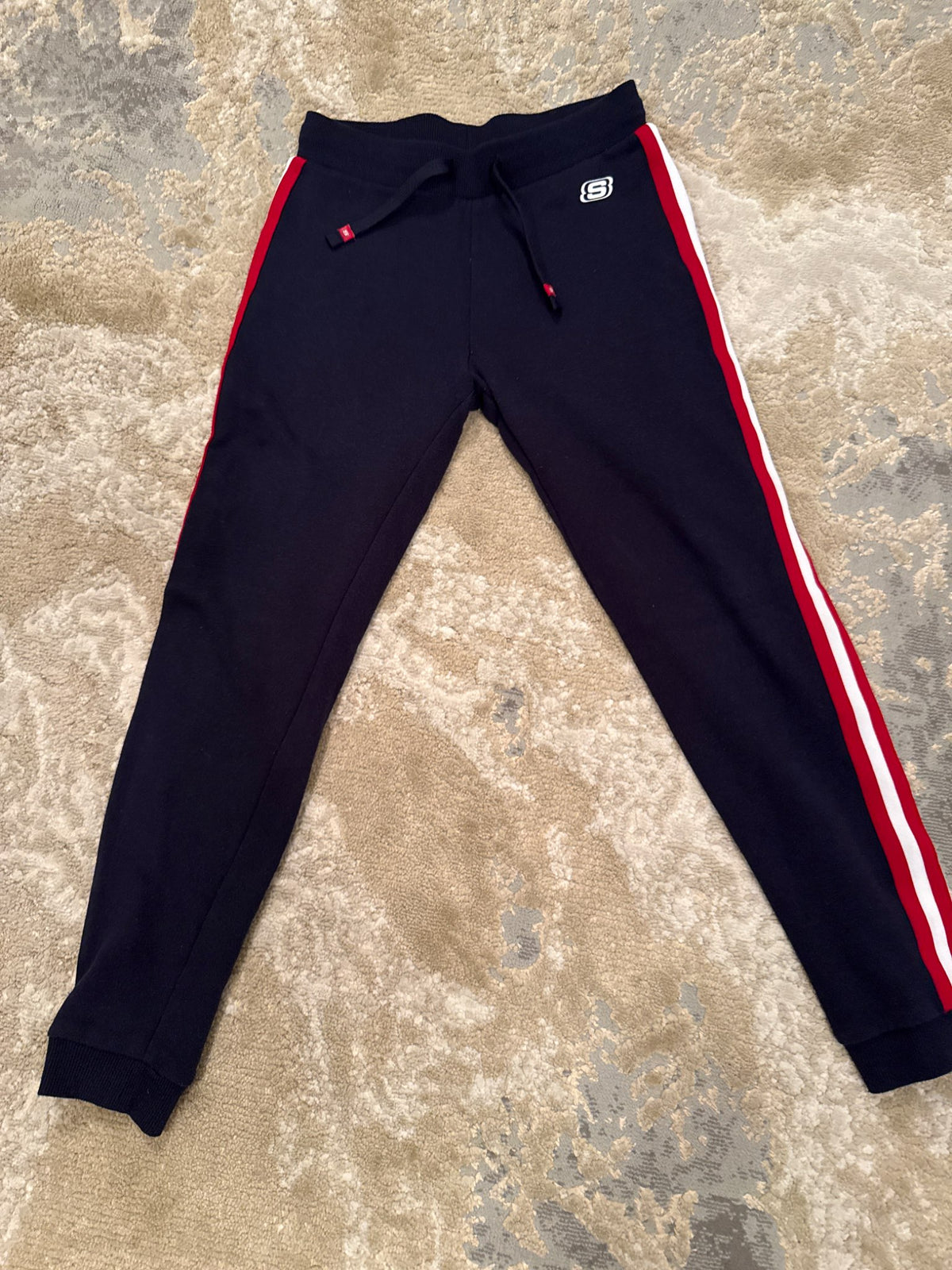 Skechers size m 7-8 navy track pants , Kids 7